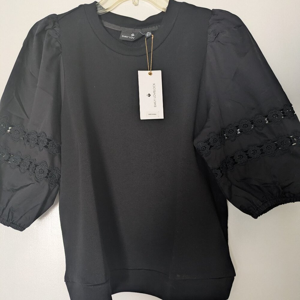Sundance Mixed Media Sweatshirt black xs